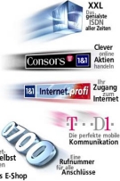 Internet, Handy, T-DSL, Web-Hosting, Aktien